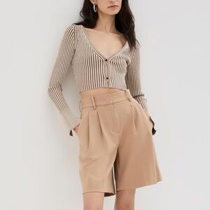 NWT STAUD Long Luisa Short in Camel